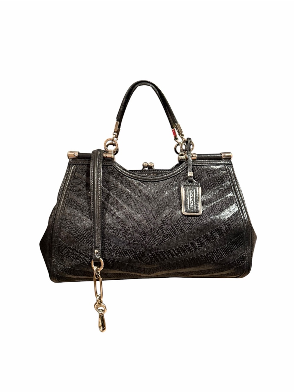 Coach Madison Zebra Carrie Satchel